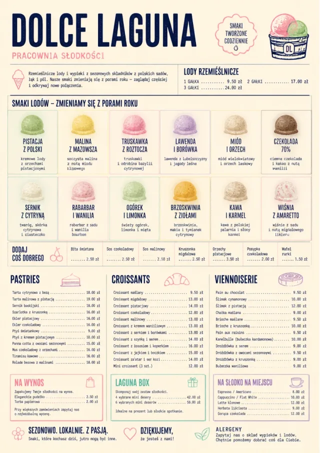 Gelato Bright dessert-menu menu template preview