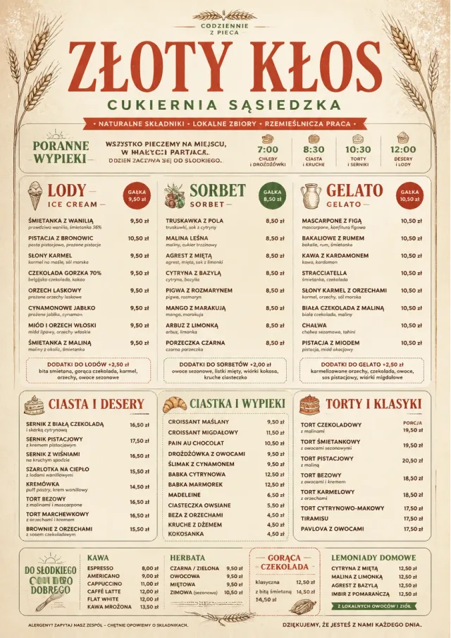 Bakery Rustic dessert-menu menu template preview