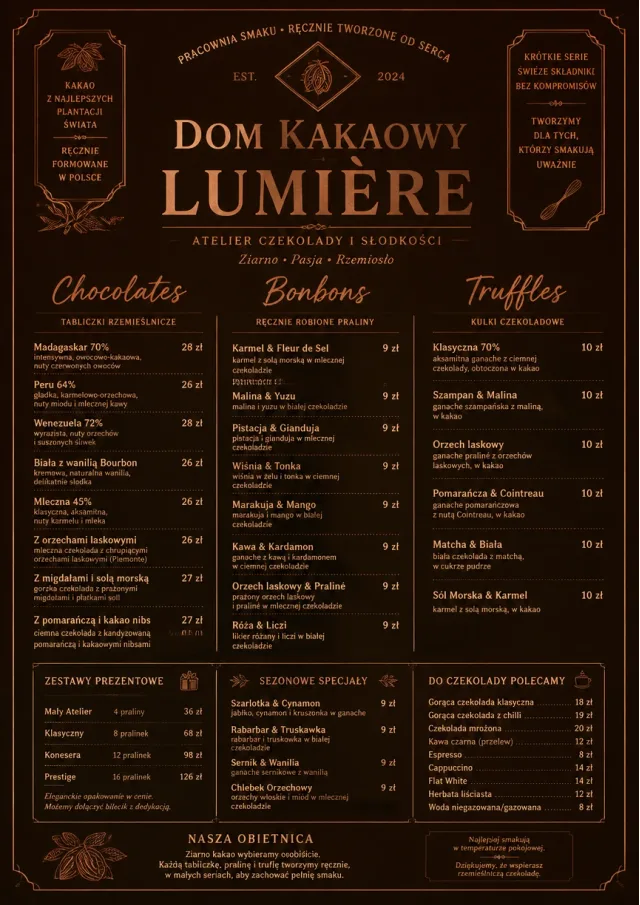 Chocolate Atelier dessert-menu menu template preview