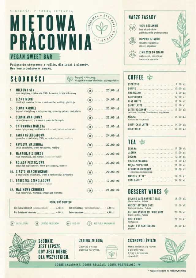 Vegan Sweet Bar dessert-menu menu template preview