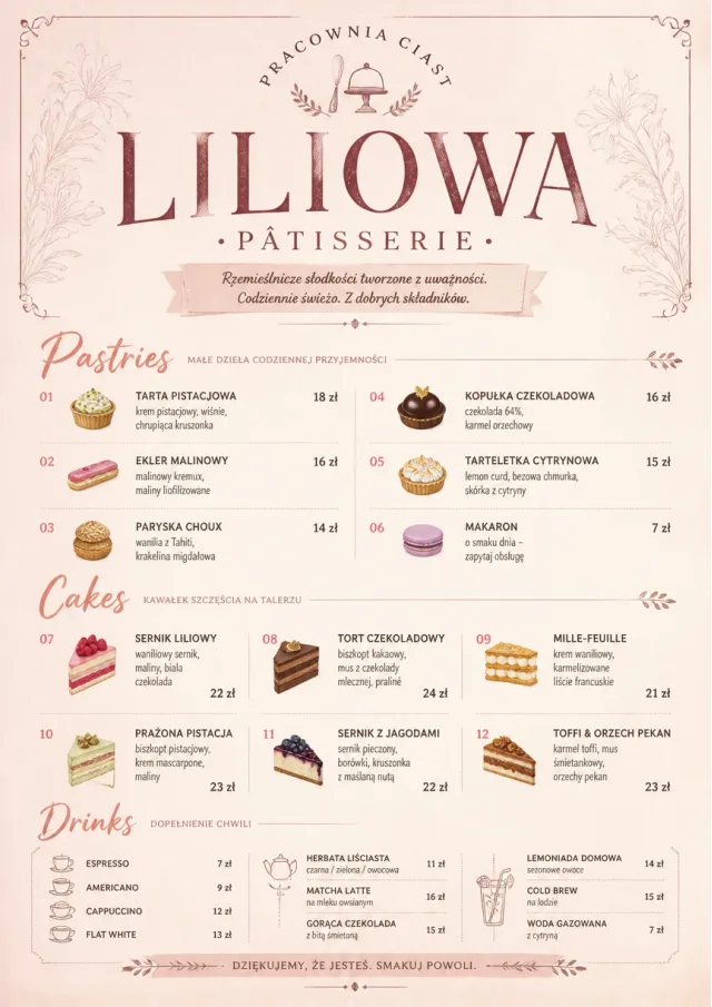 Patisserie Counter dessert-menu menu template preview