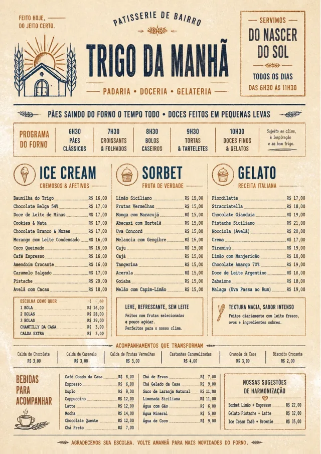 Bakery Rustic dessert-menu menu template preview