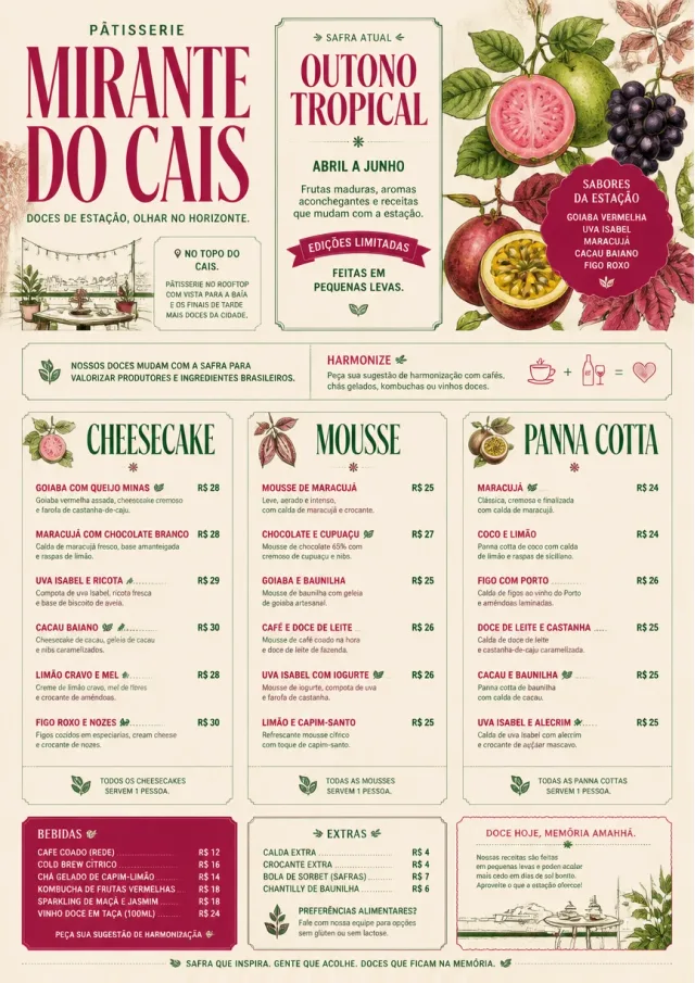 Seasonal Pastry dessert-menu menu template preview