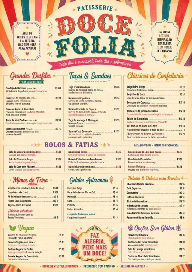 Carnival Treats dessert-menu menu template preview