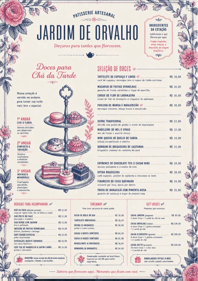 Afternoon Tea Sweets dessert-menu menu template preview