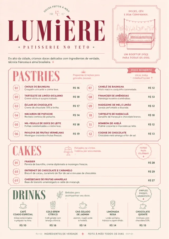 Patisserie Counter dessert-menu menu template preview