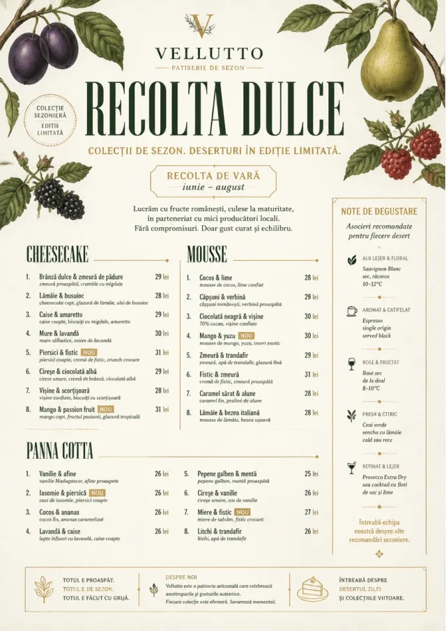 Seasonal Pastry dessert-menu menu template preview