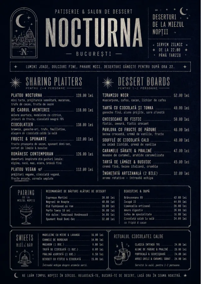 Midnight Sweets dessert-menu menu template preview