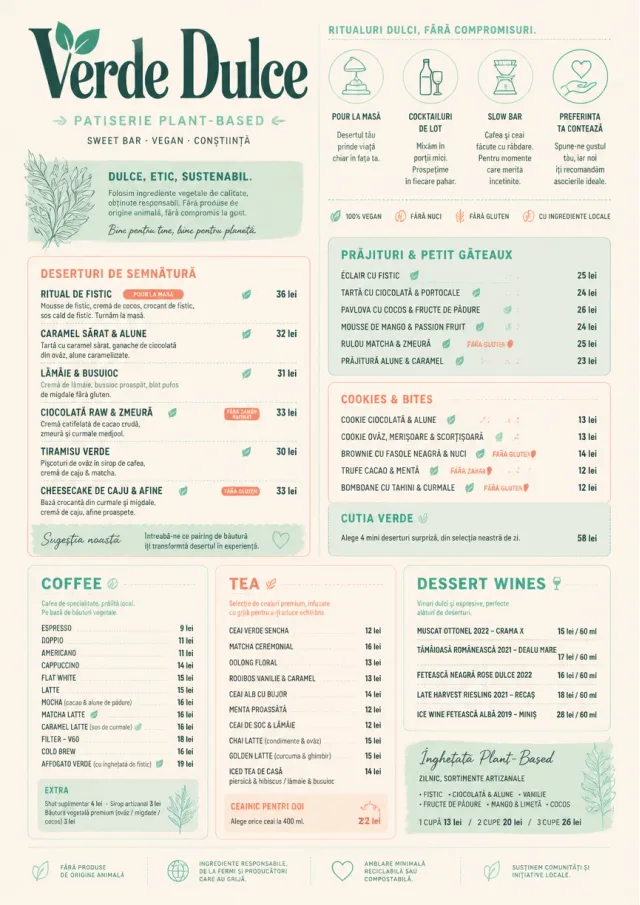 Vegan Sweet Bar dessert-menu menu template preview