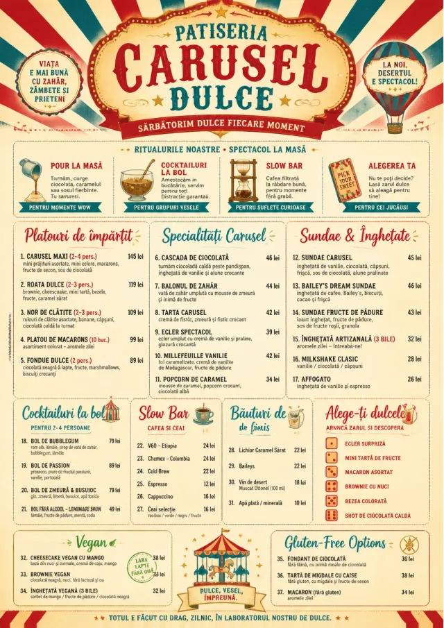 Carnival Treats dessert-menu menu template preview