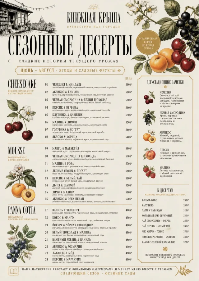 Seasonal Pastry dessert-menu menu template preview