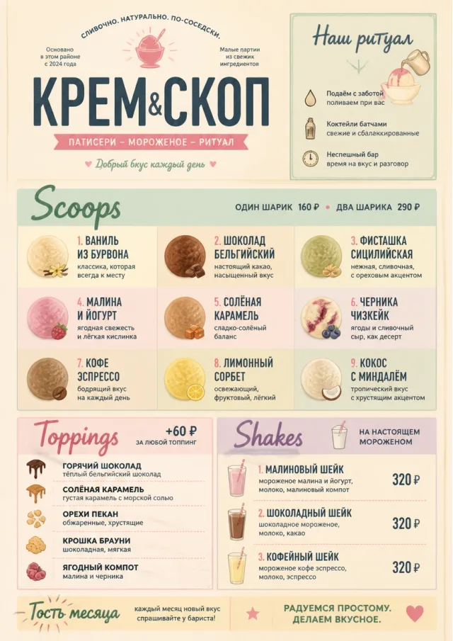 Scoop Shop Lite dessert-menu menu template preview