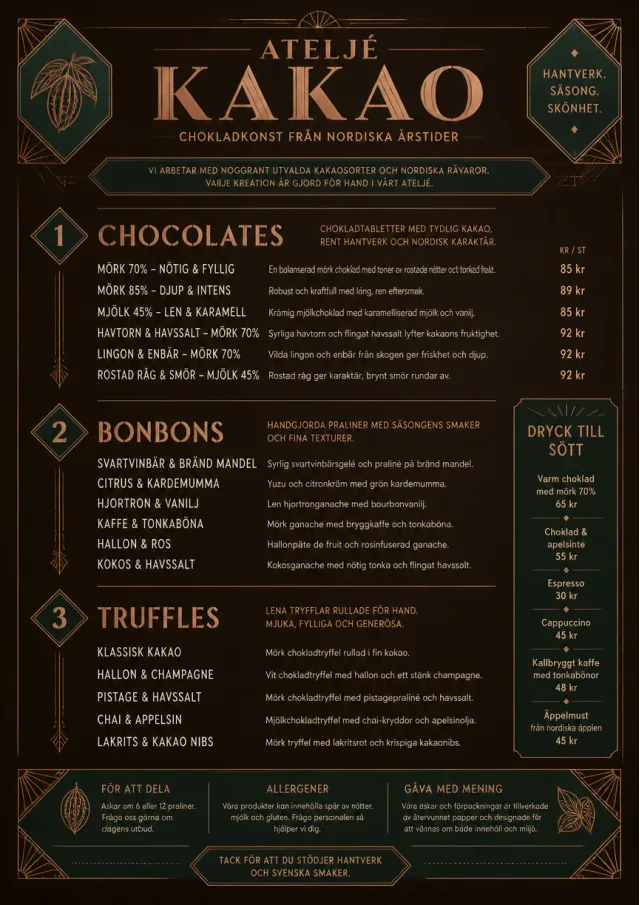 Chocolate Atelier dessert-menu menu template preview