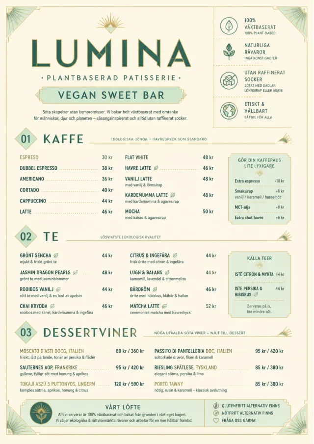 Vegan Sweet Bar dessert-menu menu template preview