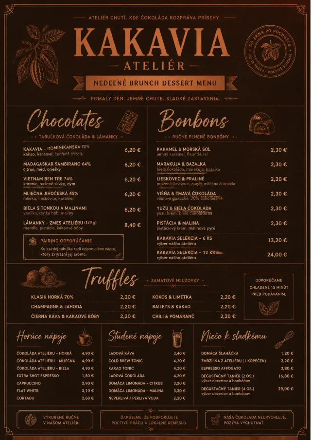 Chocolate Atelier dessert-menu menu template preview