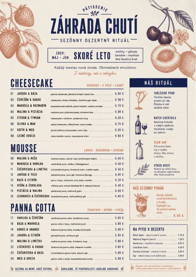 Seasonal Pastry dessert-menu menu template preview