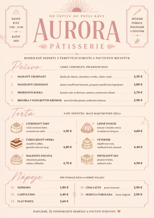 Patisserie Counter dessert-menu menu template preview