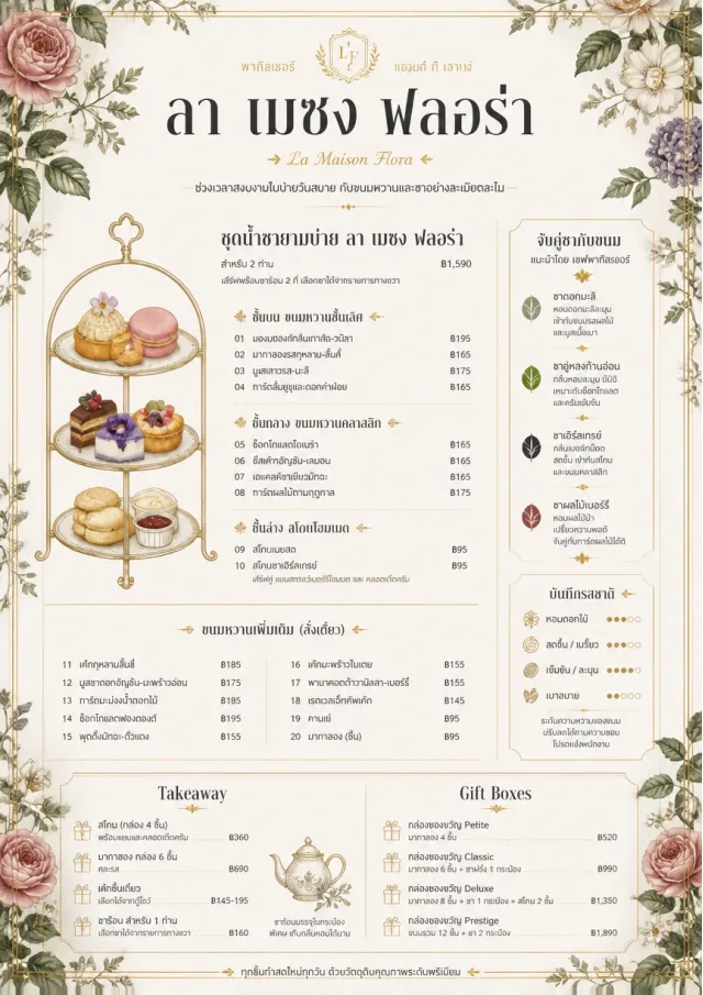 Afternoon Tea Sweets dessert-menu menu template preview