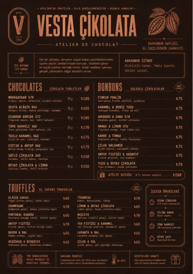 Chocolate Atelier dessert-menu menu template preview