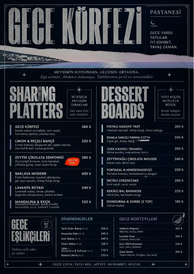 Midnight Sweets dessert-menu menu template preview