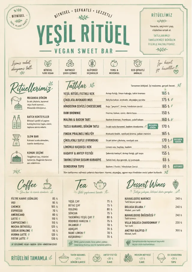 Vegan Sweet Bar dessert-menu menu template preview