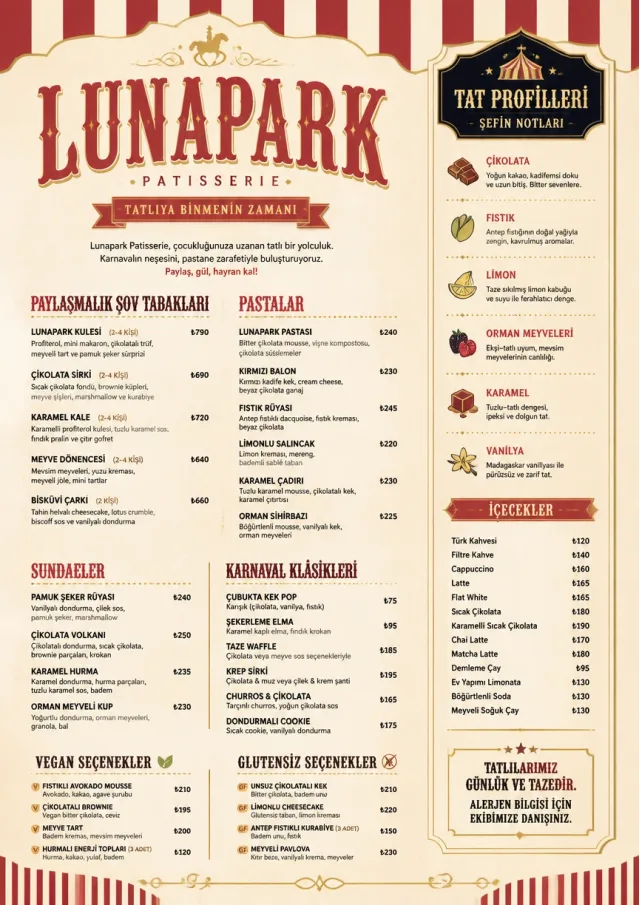 Carnival Treats dessert-menu menu template preview