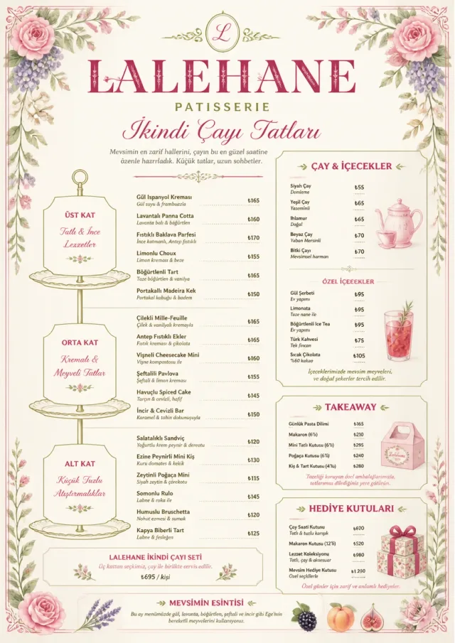 Afternoon Tea Sweets dessert-menu menu template preview