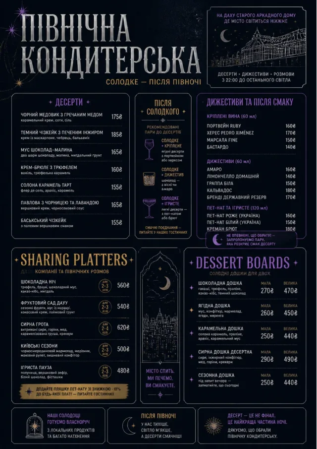 Midnight Sweets dessert-menu menu template preview