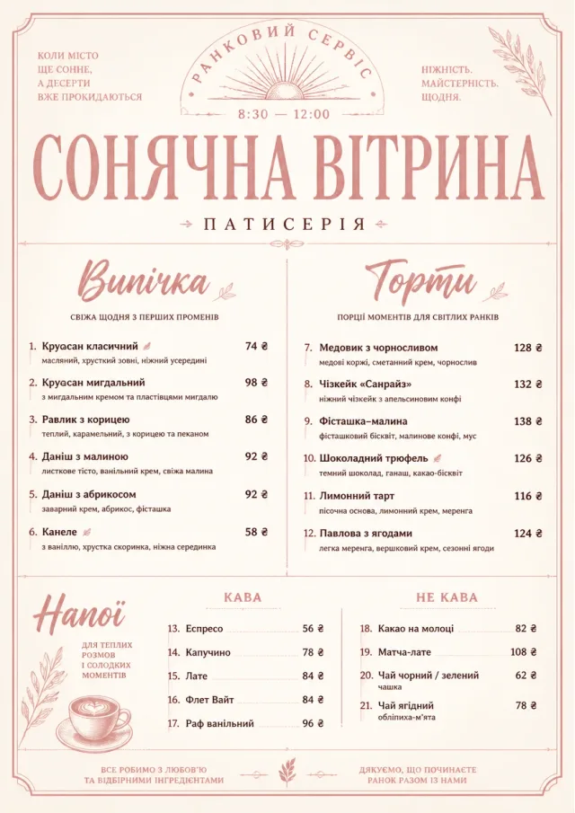 Patisserie Counter dessert-menu menu template preview