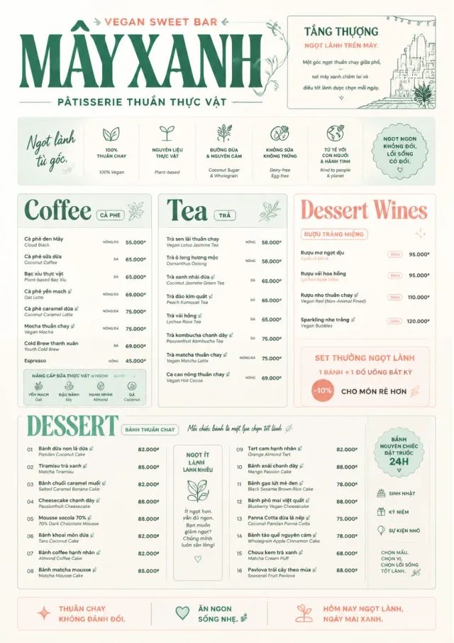 Vegan Sweet Bar dessert-menu menu template preview