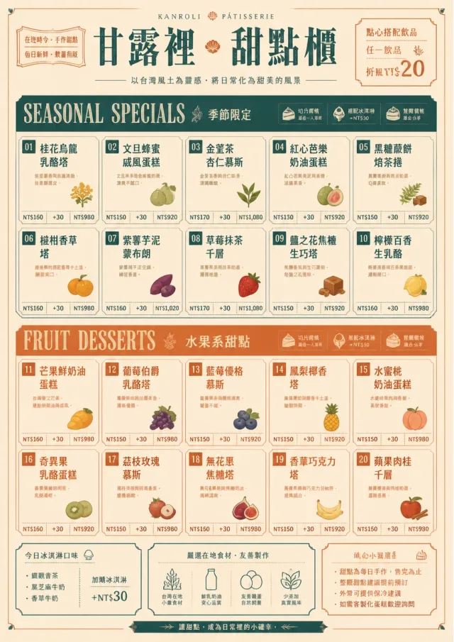 Cafe Dessert Case dessert-menu menu template preview
