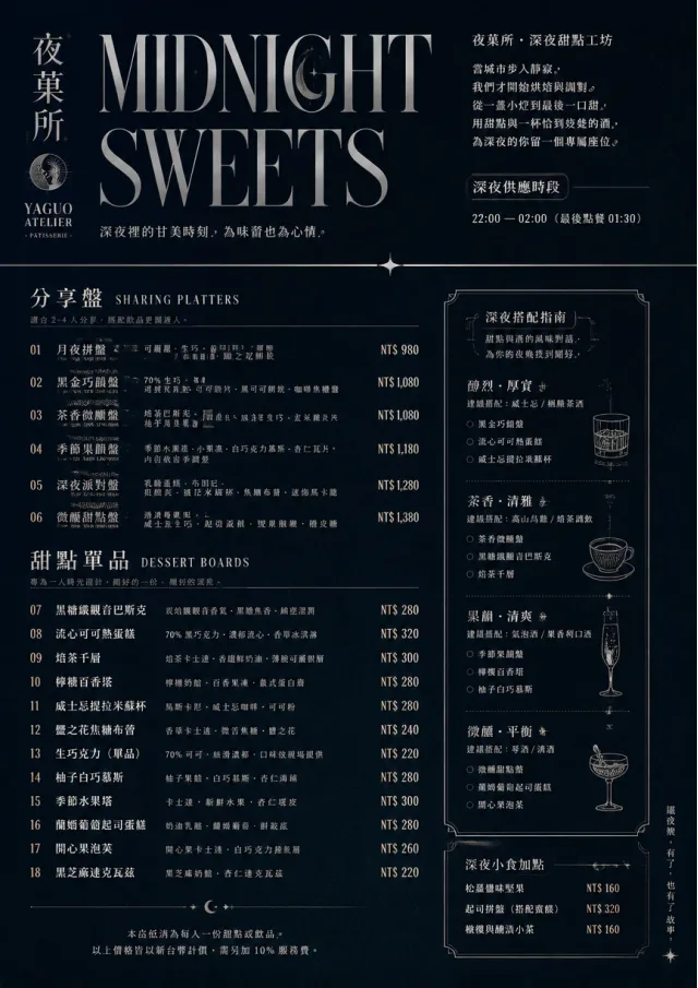Midnight Sweets dessert-menu menu template preview