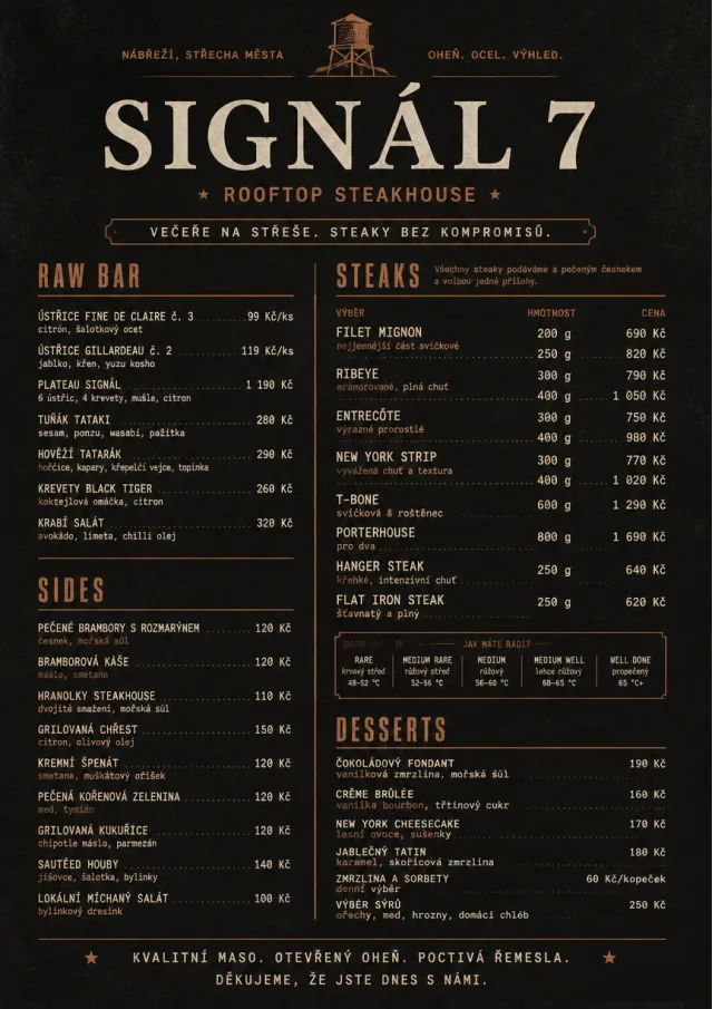 Classic Steakhouse dinner-menu menu template preview