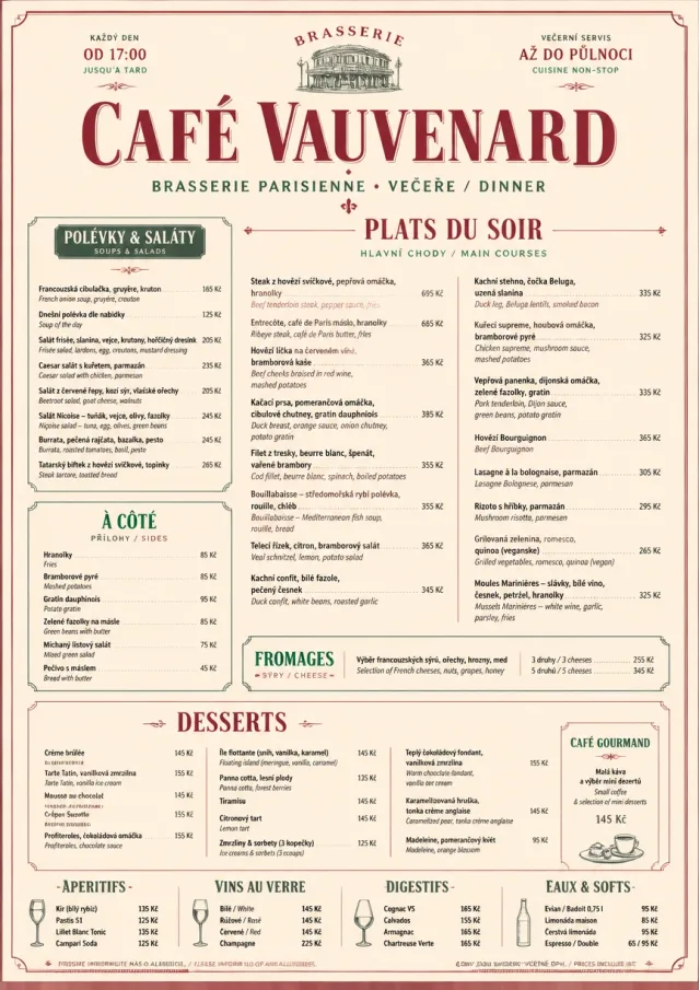 Brasserie Dinner dinner-menu menu template preview