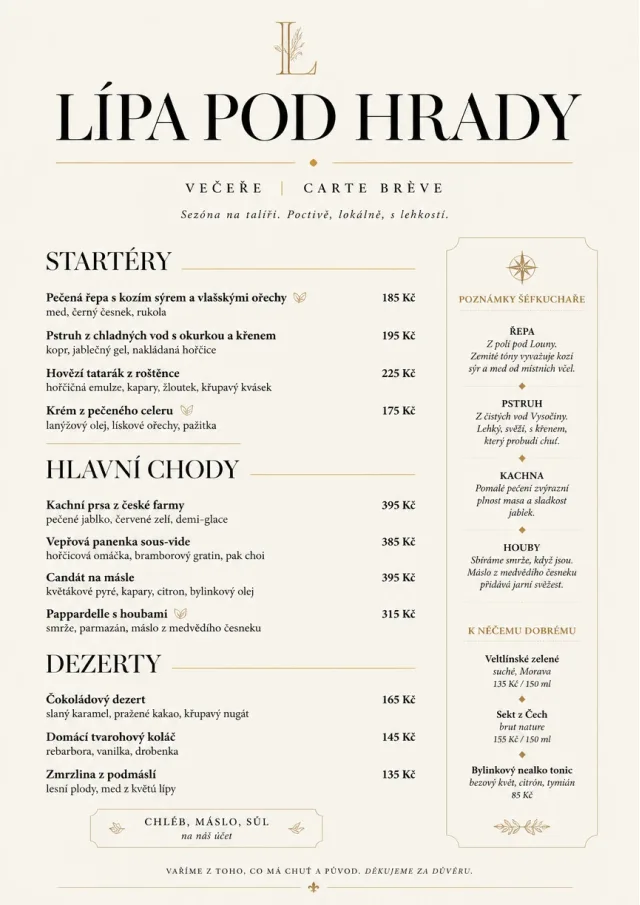 Chef Carte Brève dinner-menu menu template preview