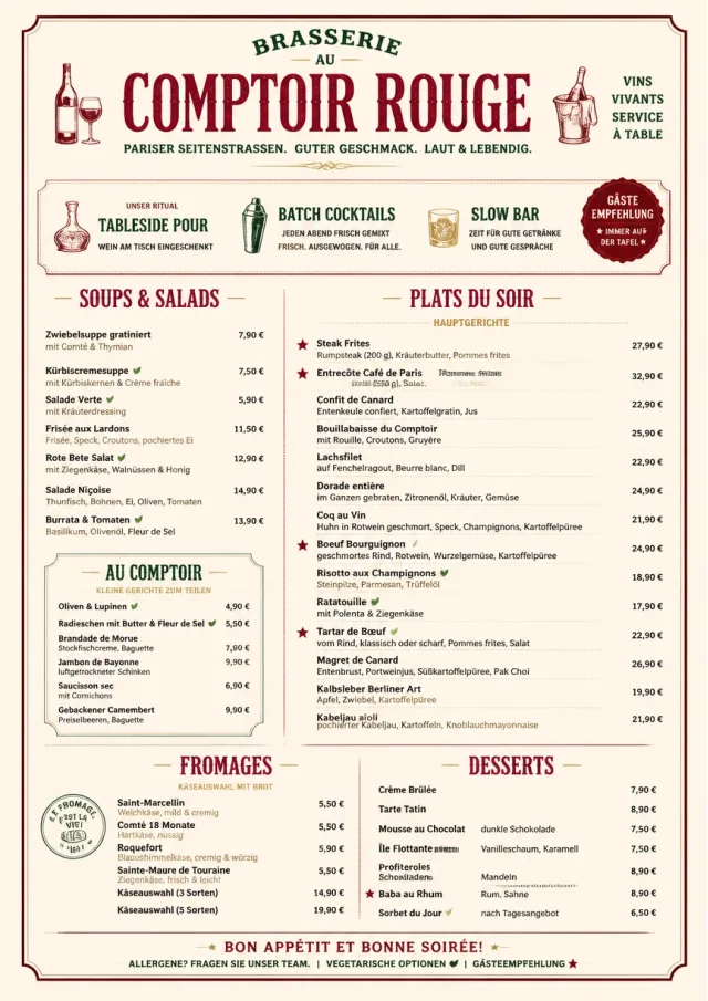Brasserie Dinner dinner-menu menu template preview