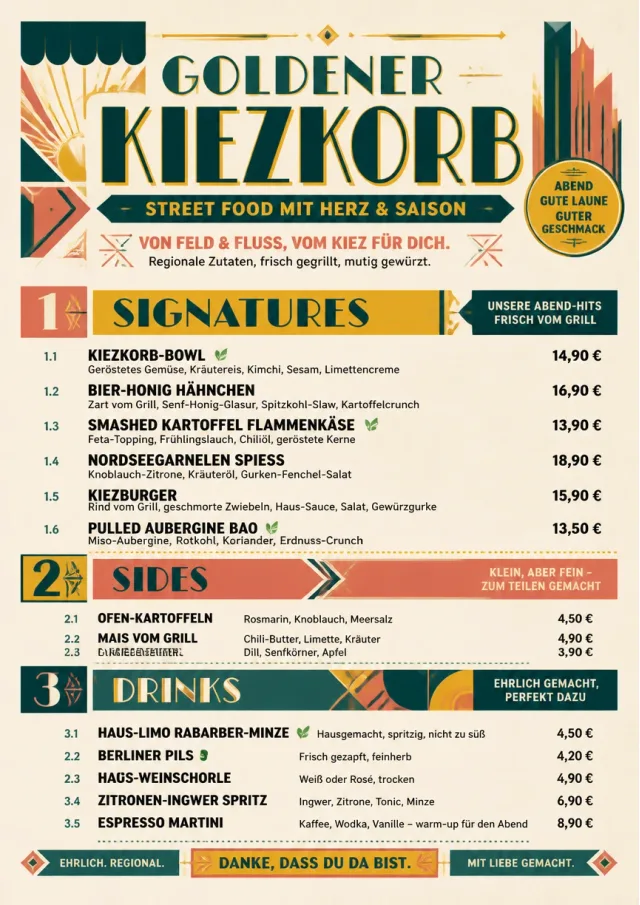 Street Stall Flyer dinner-menu menu template preview