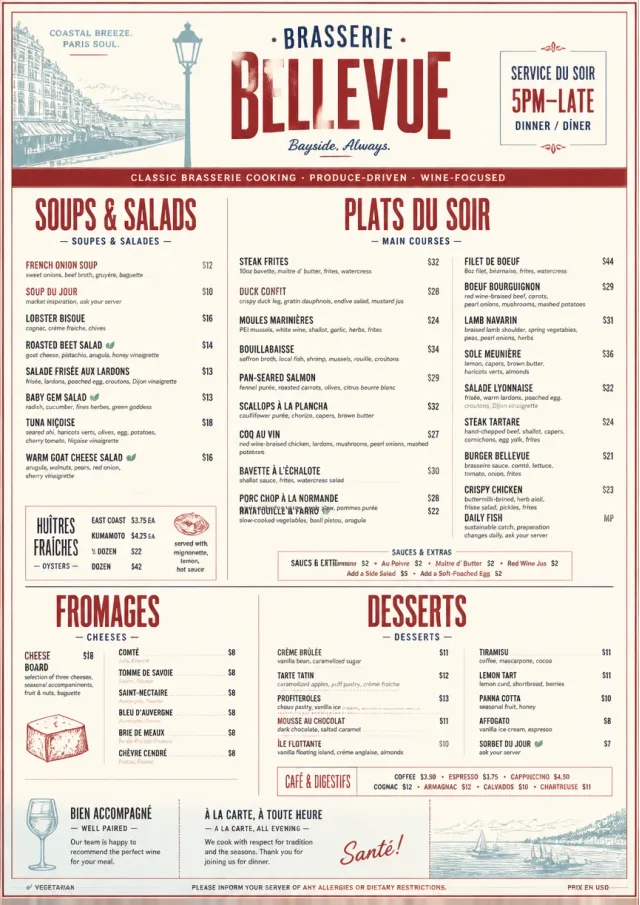 Brasserie Dinner dinner-menu menu template preview