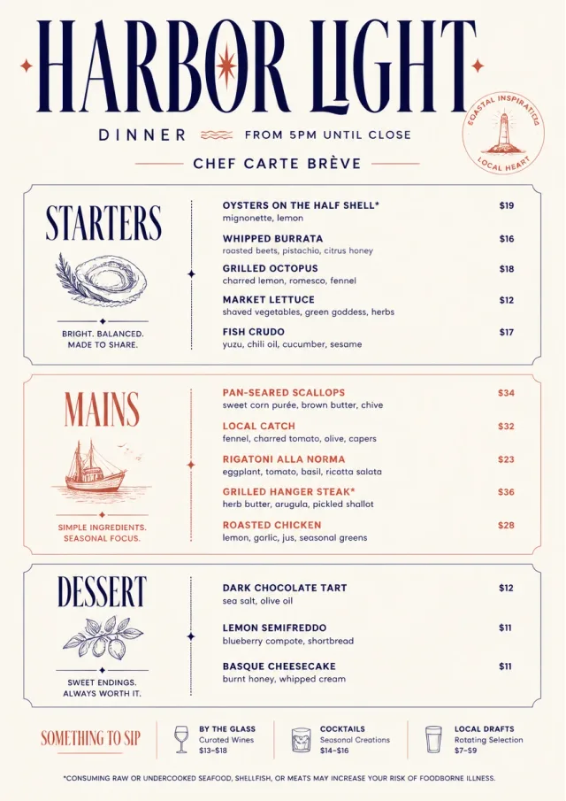 Chef Carte Brève dinner-menu menu template preview