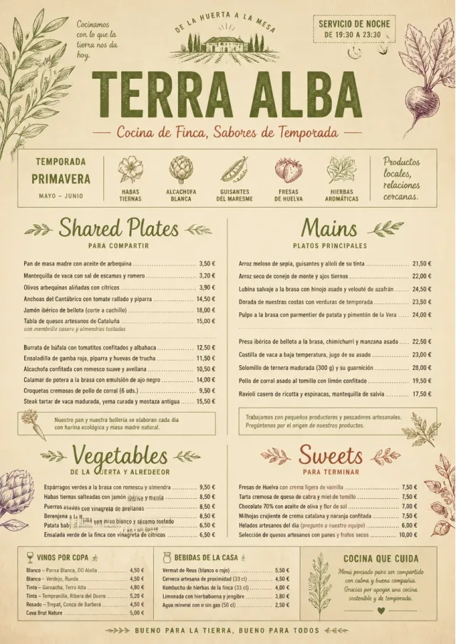 Farm-to-Table Supper dinner-menu menu template preview