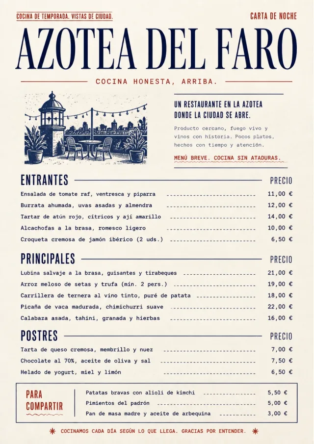 Chef Carte Brève dinner-menu menu template preview