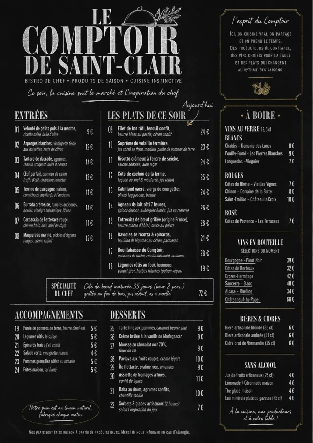 Chef Bistro Specials dinner-menu menu template preview