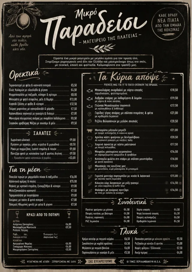 Chef Bistro Specials dinner-menu menu template preview