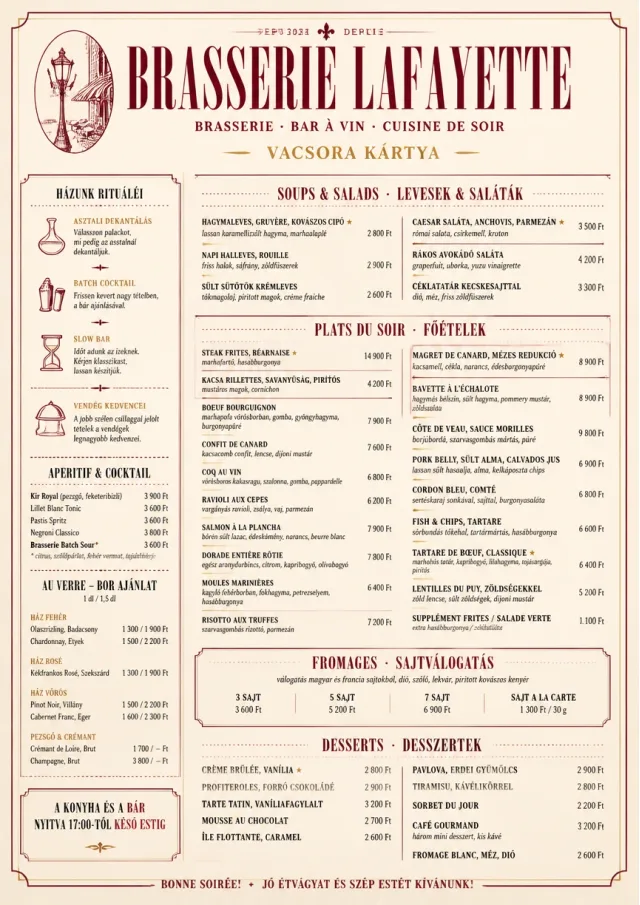 Brasserie Dinner dinner-menu menu template preview