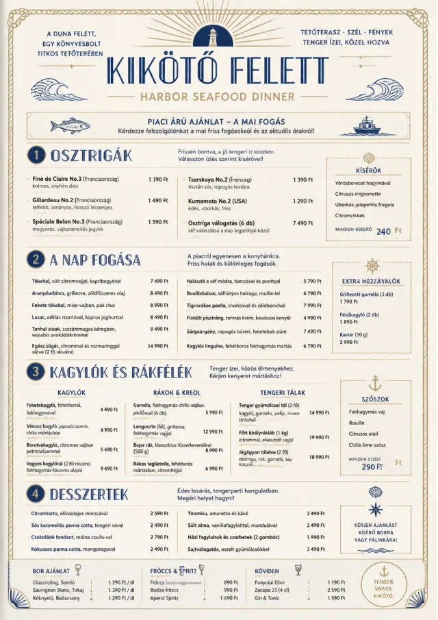 Harbor Seafood Dinner dinner-menu menu template preview