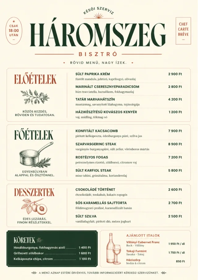 Chef Carte Brève dinner-menu menu template preview