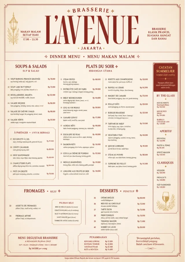 Brasserie Dinner dinner-menu menu template preview