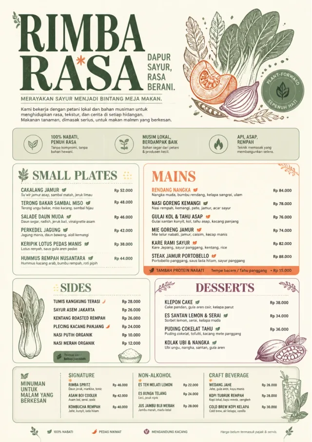 Plant-Forward Supper dinner-menu menu template preview
