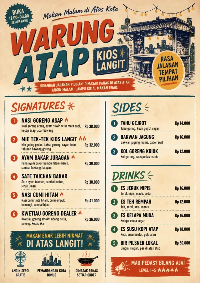 Street Stall Flyer dinner-menu menu template preview