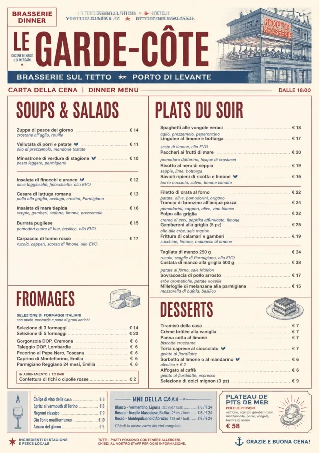 Brasserie Dinner dinner-menu menu template preview